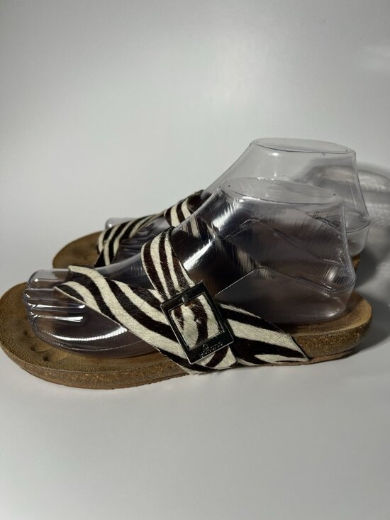 yokono Shoes - Yokono Ibiza Zebra Calf Hair Sandals Women’s Size 7.5